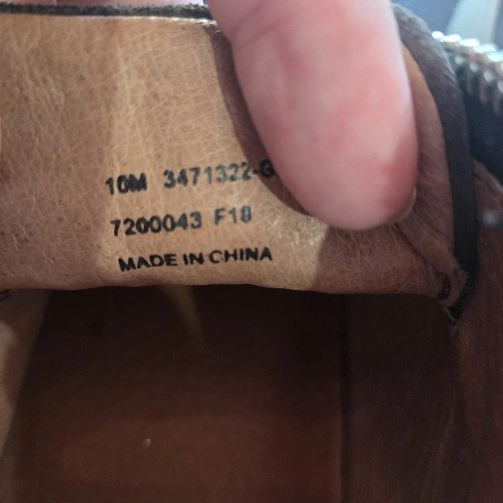 Frye Lena Gray /Brown Suede Zipper Slide In Sneakers Womens Size 10 Comfy Casual